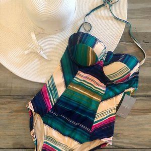 Anthropologie motif one-piece swimsuit